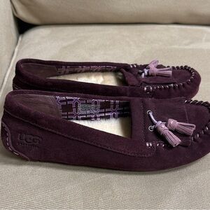 UGG Women's Dark Purple Lizzy Suede Moccasins